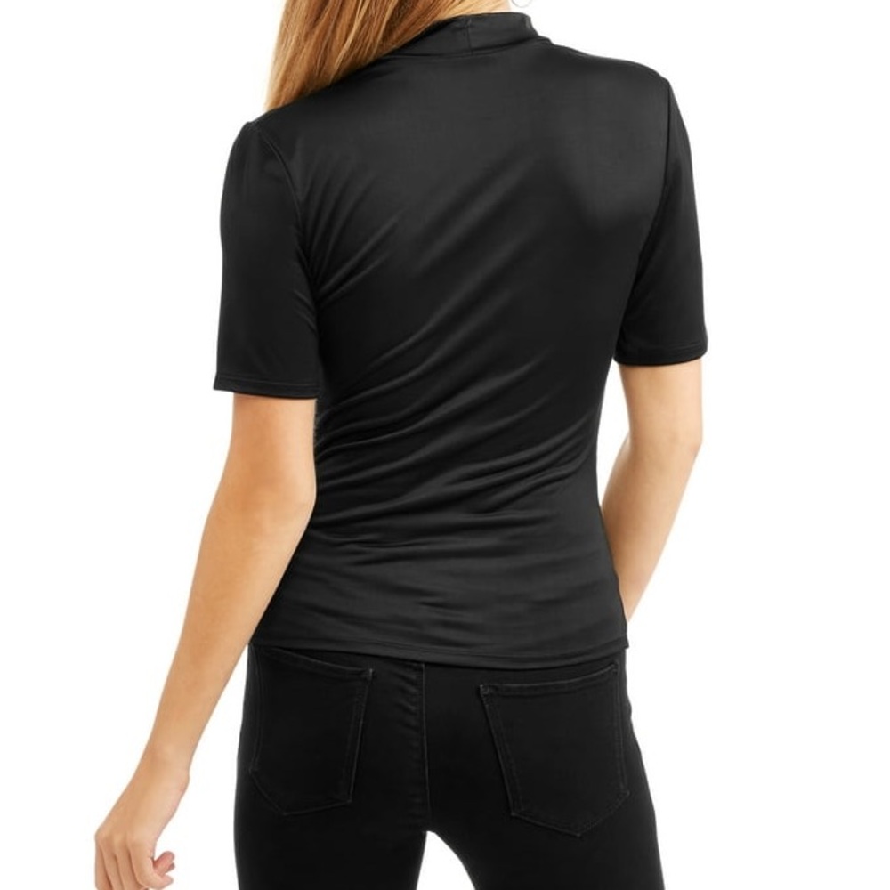 Black Choker Top No Boundaries Side Shirred Club Date Junior Medium Women Small - Picture 9 of 9